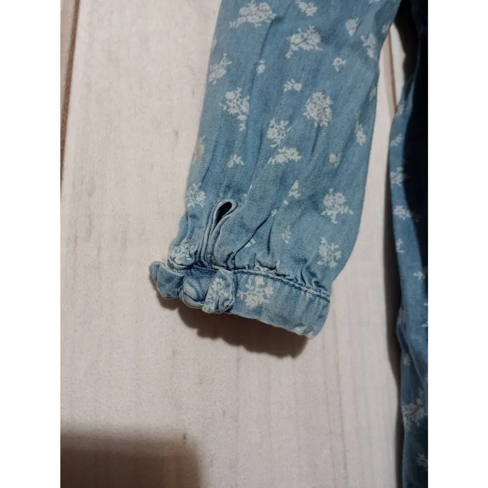 Oshkosh Dress Girls‎ 5T Chambray White Floral